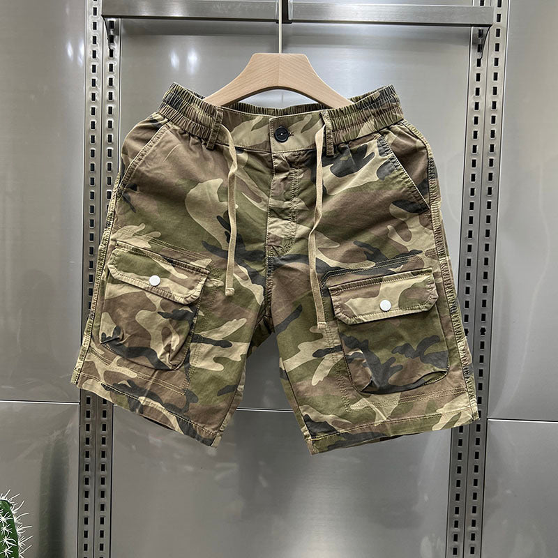 Camouflage Shorts Loose Cargo Men's Outerwear Casual Fifth Pants