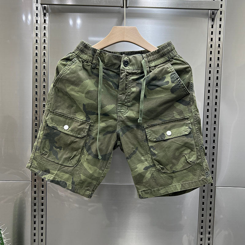 Camouflage Shorts Loose Cargo Men's Outerwear Casual Fifth Pants