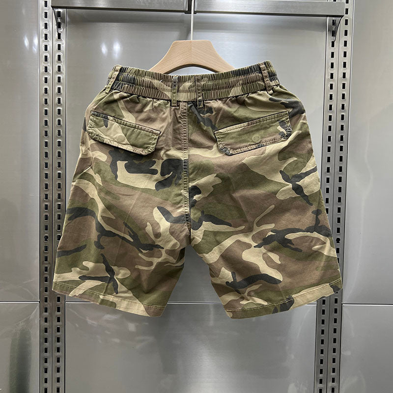 Camouflage Shorts Loose Cargo Men's Outerwear Casual Fifth Pants