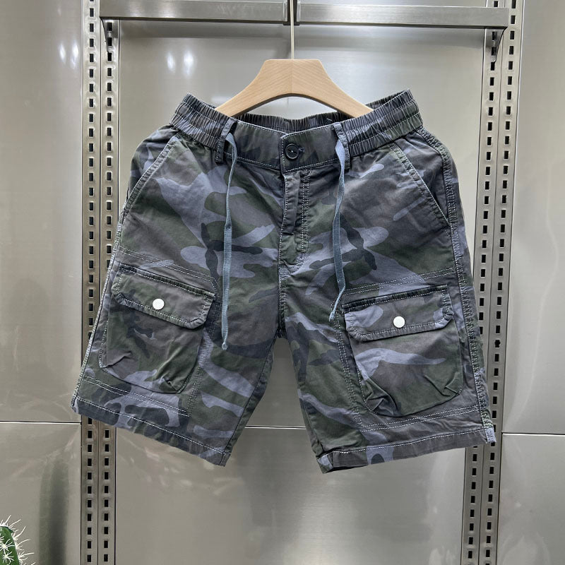 Camouflage Shorts Loose Cargo Men's Outerwear Casual Fifth Pants
