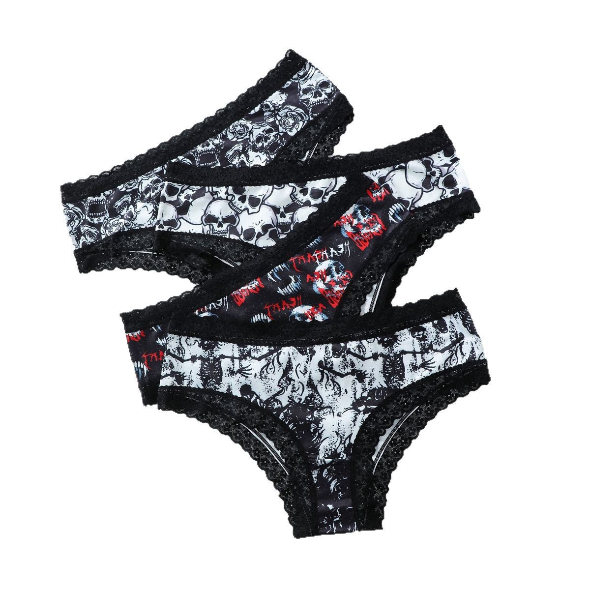 Sexy Style Cute Stripes Control Lace Comfortable High Elastic Mid-rise Women's Underwear